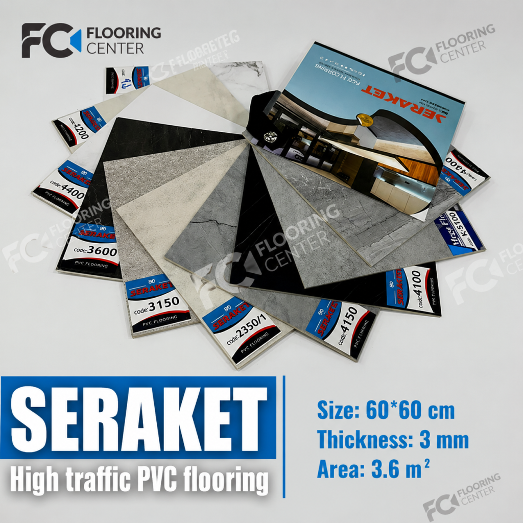 کفپوش SPC سراکت SERAKET با ابعاد 60×60 سانتی‌متر