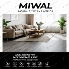 کفپوش PVC میوال MIWAL با طرح مدرن و مقاومت بالا در برابر رطوبت
